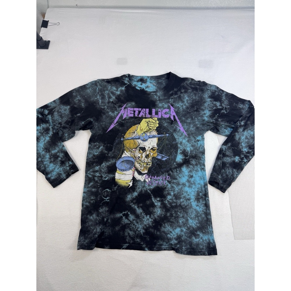 Metallica Damaged Justice Hammer Of Justice Tie Dye Long Sleeve Shirt Mens M